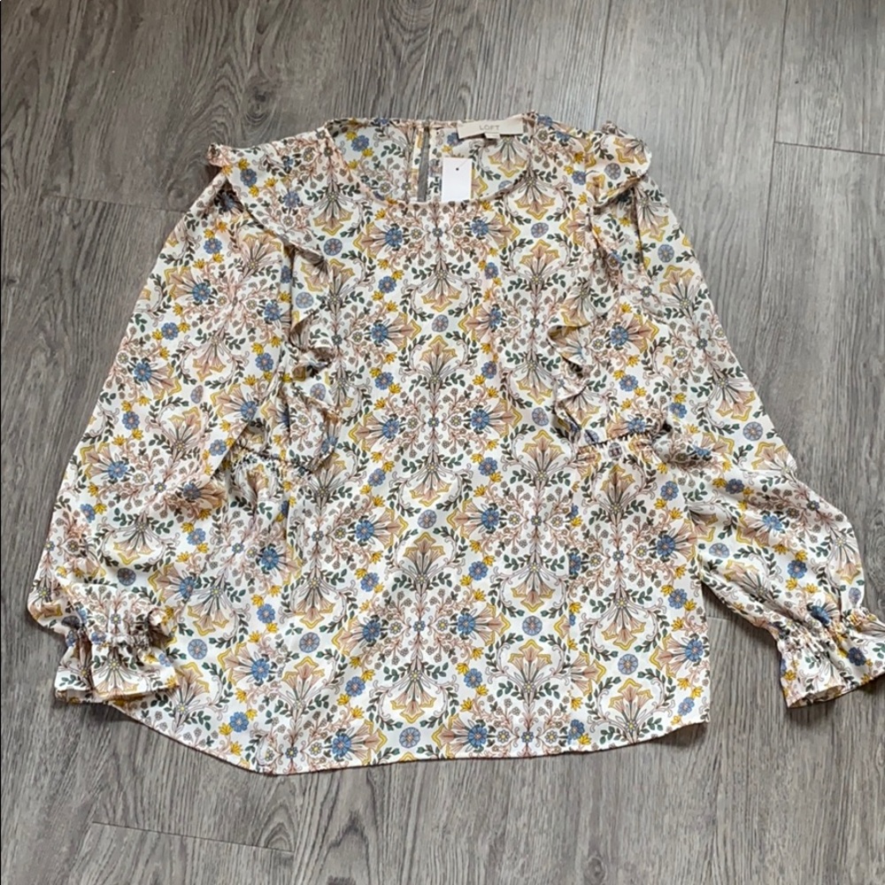 LOFT Floral Paisley Blouse